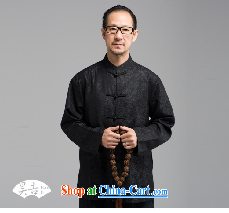 Ho Chi-chiu is new, older men's long-sleeved-buckle Tang fitted T-shirt father Father the Chinese national costumes black 4XL pictures, price, brand platters! Elections are good character, the national distribution, so why buy now enjoy more preferential! Health