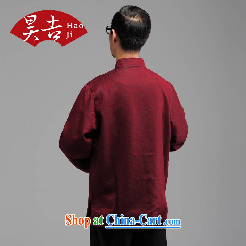 Ho Chi-chiu is new, old men long-sleeved-tie Chinese T-shirt father Father With Chinese national costumes black 4XL, Ho-gil, shopping on the Internet