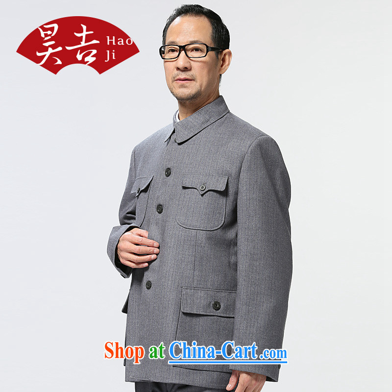 Hao, fall in with older men smock Kit older persons Sun Yat-sen suit father jacket trousers light gray 76 _180_