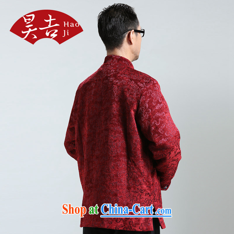 Ho auspicious cloud birthday fall 2014 installation of new, older men's long-sleeved Chinese Chinese T-shirt older persons jacket red 4XL, Ho-ji, shopping on the Internet