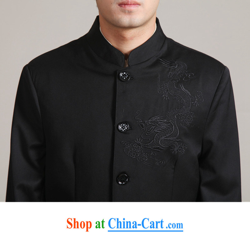 To Green, 2015 fall and winter fashion new and old father with a collar, embroidery Tang fitted smock Jacket - 1 black 3 XL, green, and shopping on the Internet
