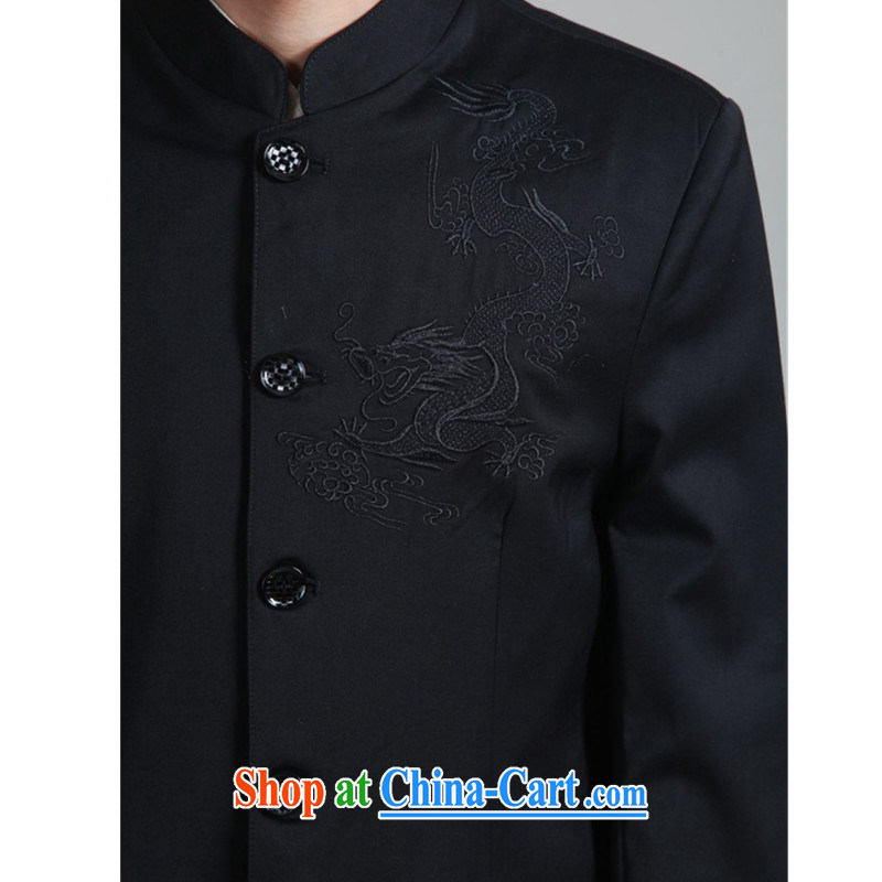 To Green, 2015 fall and winter fashion new and old father with a collar, embroidery Tang fitted smock Jacket - 1 black 3 XL, green, and shopping on the Internet