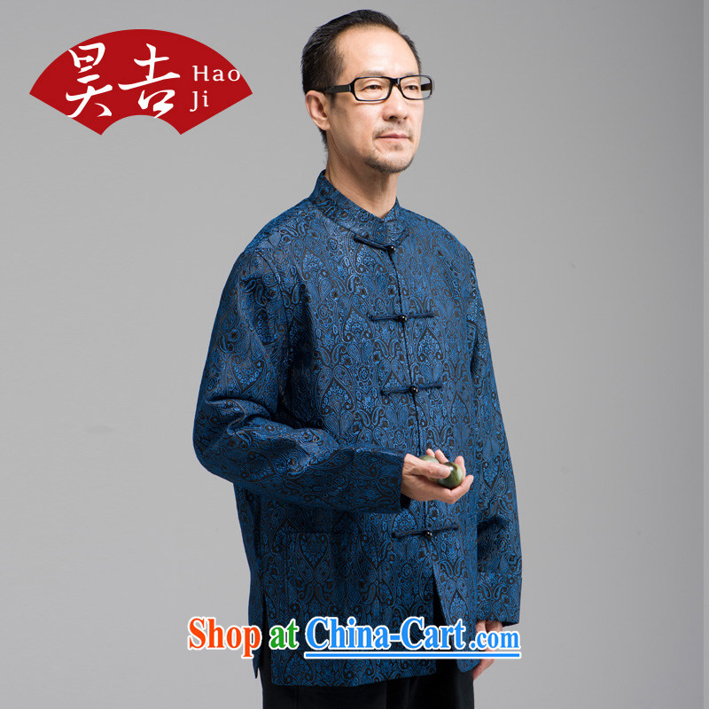 Hao, silk jacquard autumn is new, older men's long-sleeved Chinese Han-older persons coat the buckle clothing red 4 XL, Hao, and shopping on the Internet