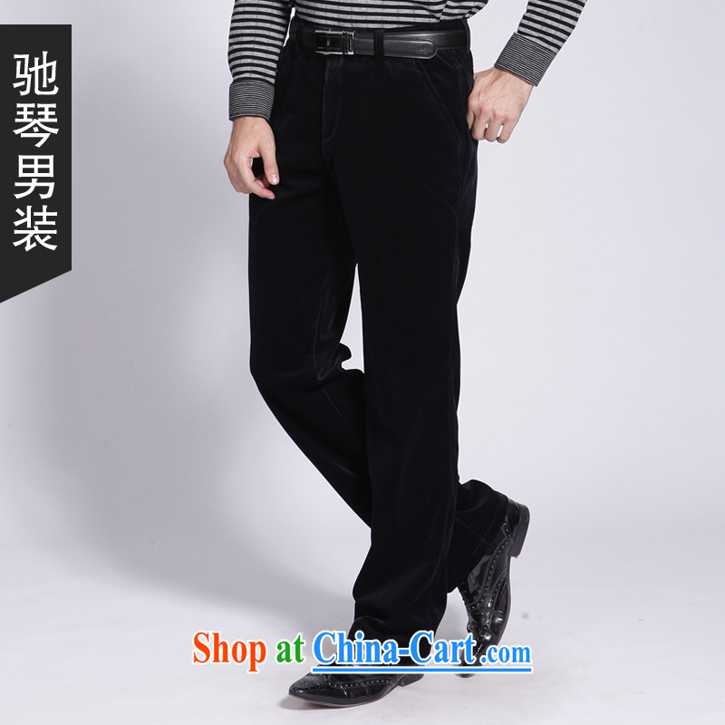 Duo Qin men's 2015 fall and winter season with new card the color black, lint-free cloth pants stretch corduroy Tang on men's trousers thick warm business casual pants 883 883 deep blue 38 yards (2 feet 9 waist, Duo Qin, shopping on the Internet