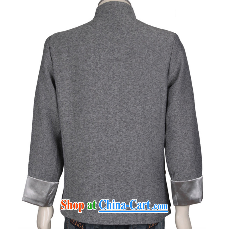 0308 F genuine men's Spring and Autumn and the cotton long-sleeved new, men's leisure, for Chinese high-color LED the charge-back cotton on the cuff Tang is a gray L/175, and mobile phone line (gesaxing), and, on-line shopping