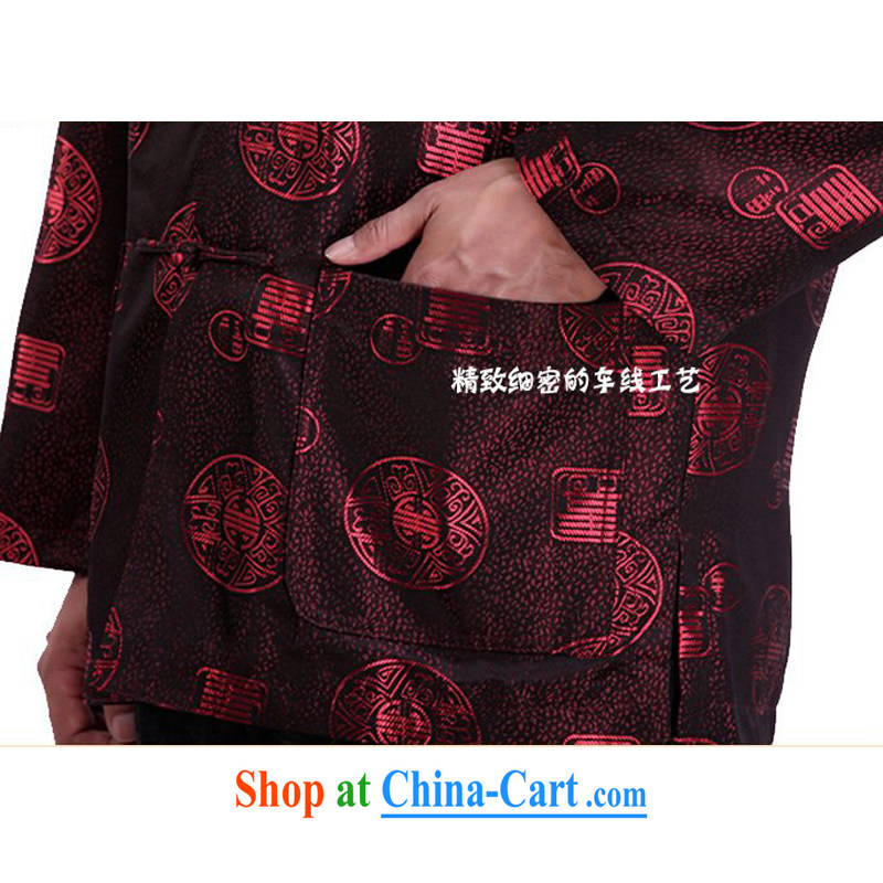 Autumn and Winter new Bok-su middle-aged and older persons with Tang long-sleeved middle-aged, for men's T-shirt men's national costume red autumn, XXXL/190, and mobile phone line (gesaxing), on-line shopping