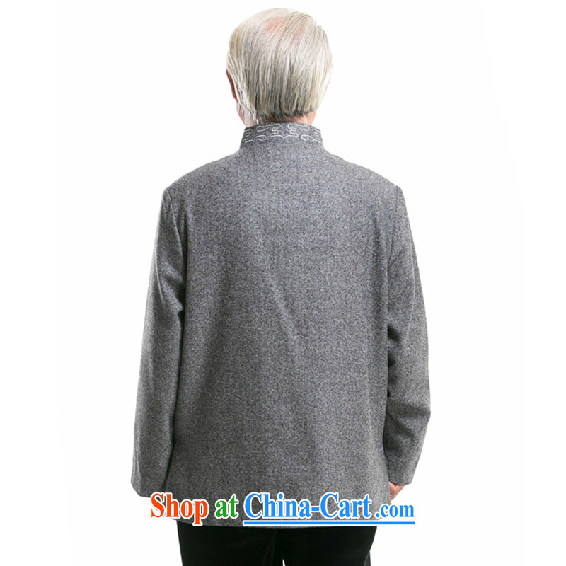 723 F Spring and Autumn and his father loaded male national costumes in high older men and long-sleeved Chinese T-shirt jacket gray XXXL/190, and mobile phone line (gesaxing), and, on-line shopping