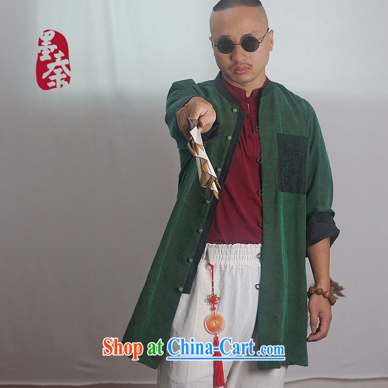 elections the Qin weaving -- original design China wind it is estimated that Hong Kong rainy day cloud yarn silk men's gown 1127 green clothing green XXL/Jumbo, the Qin, shopping on the Internet