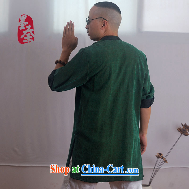elections the Qin weaving -- original design China wind it is estimated that Hong Kong rainy day cloud yarn silk men's gown 1127 green clothing green XXL/Jumbo, the Qin, shopping on the Internet
