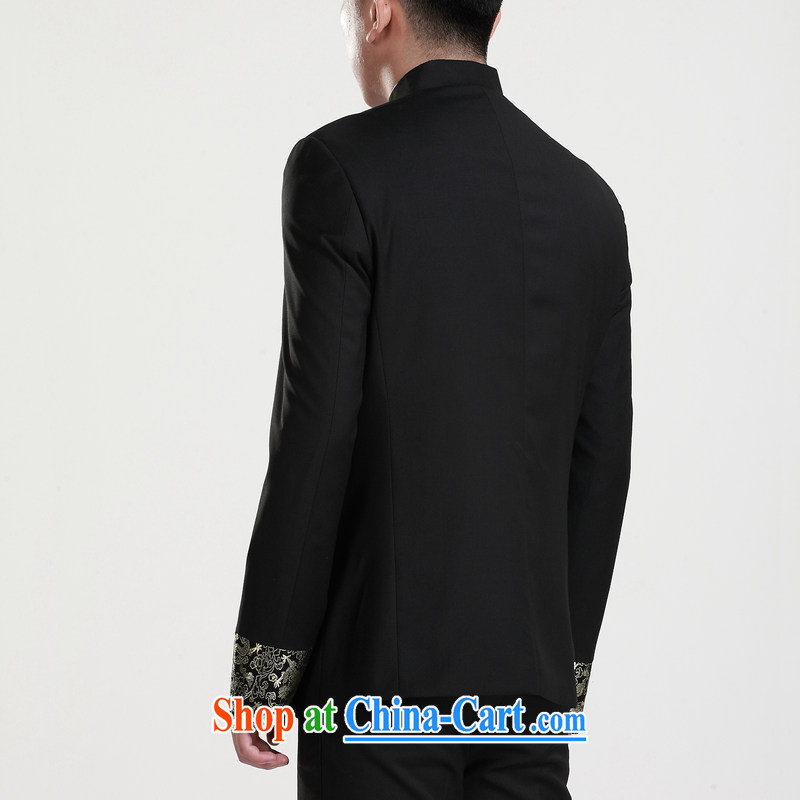 New China wind smock men's beauty graphics thin Chinese, for Chinese men's jacket Chinese business and leisure and the groom wedding dress black XXXL, 9 gentleman (jiushen), online shopping