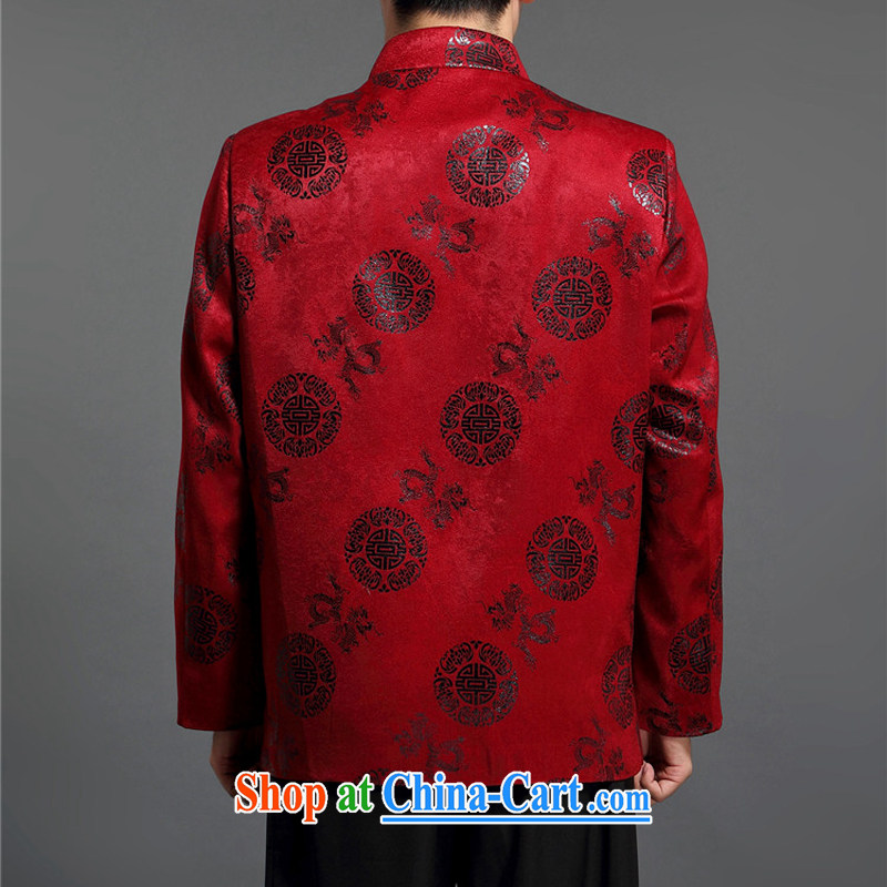 The poppy in the older men and the Chinese men's jacket jacket Chinese Disc fall arrest load the code Tang jackets men's red 185, the chestnut mouse (JINLISHU), shopping on the Internet