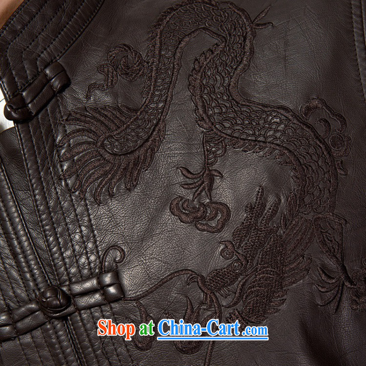 Her cabinet this new middle-aged and older men's autumn and winter clothes washable leather embroidered dragon T-shirt warm Windproof Jacket long XL Dad T-shirt relaxed and comfortable black cotton 4 XL pictures, price, brand platters! Elections are good character, the national distribution, so why buy now enjoy more preferential! Health