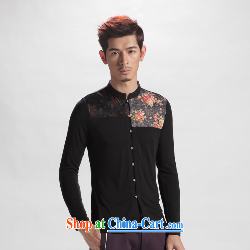 Oriental children's autumn wind to spend long-sleeved men's stylish Chinese leisure Chinese shirt men's national costumes de Lausanne 190 color (XXXXL), Oriental children, shopping on the Internet
