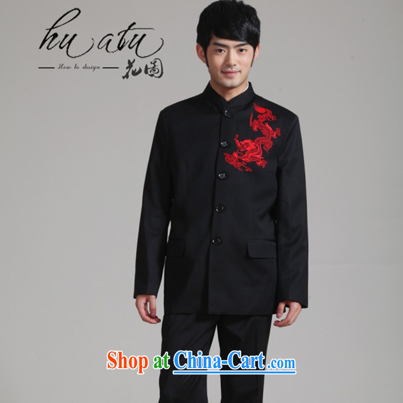 Take the male Tang replace Generalissimo, for Korean Beauty suit autumn and winter new jacket, the groom's wedding dress male - 2 red embroidery pants 3XL, spend figure, shopping on the Internet