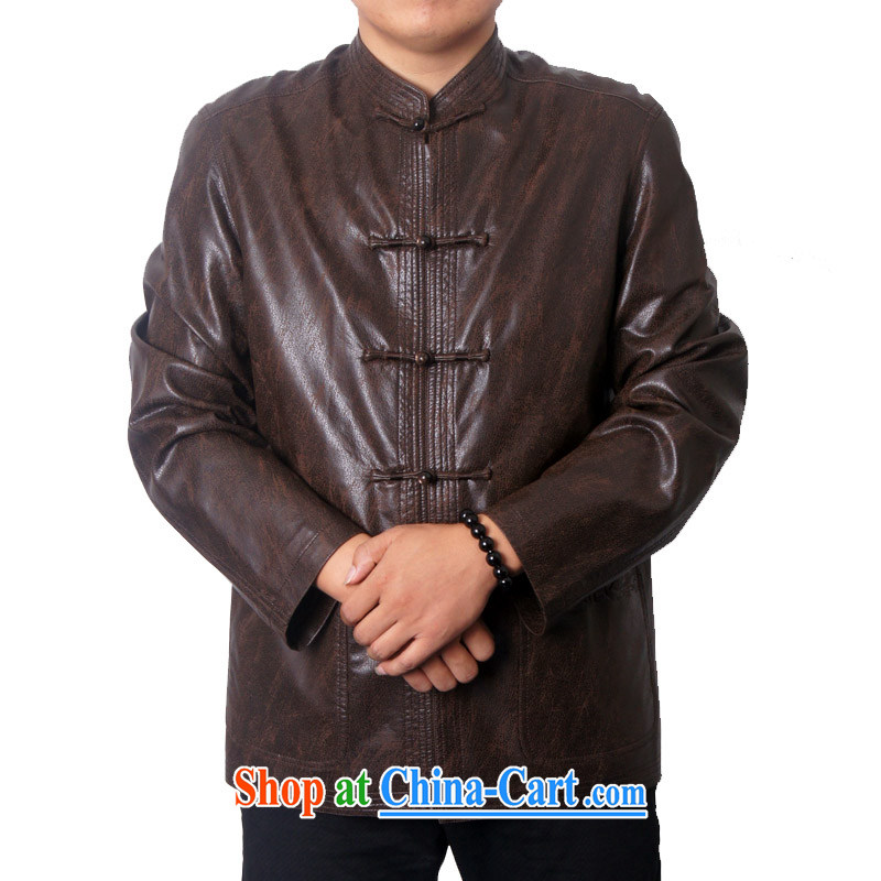 The British, Mr Rafael Hui, and the 14 New Men's upscale PU Tang is a leading Chinese ethnic Chinese older jacket father gift 1202 brown 190, the British Mr Rafael Hui (sureyou), online shopping