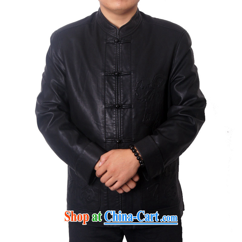 The British, Mr Rafael Hui, and the 14 new men and high quality leather Tang replace PU fabrics, for Chinese ethnic Chinese elderly leather jacket father gift 8820 dark coffee 190, the British Mr Rafael Hui (sureyou), shopping on the Internet