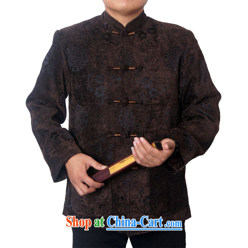 2014 Ying Shi's new men's long-sleeved Chinese men's T-shirt jacket older autumn and winter, blasting Chinese Tang on 9823 190 Brown, British, Mr Rafael Hui (sureyou), online shopping