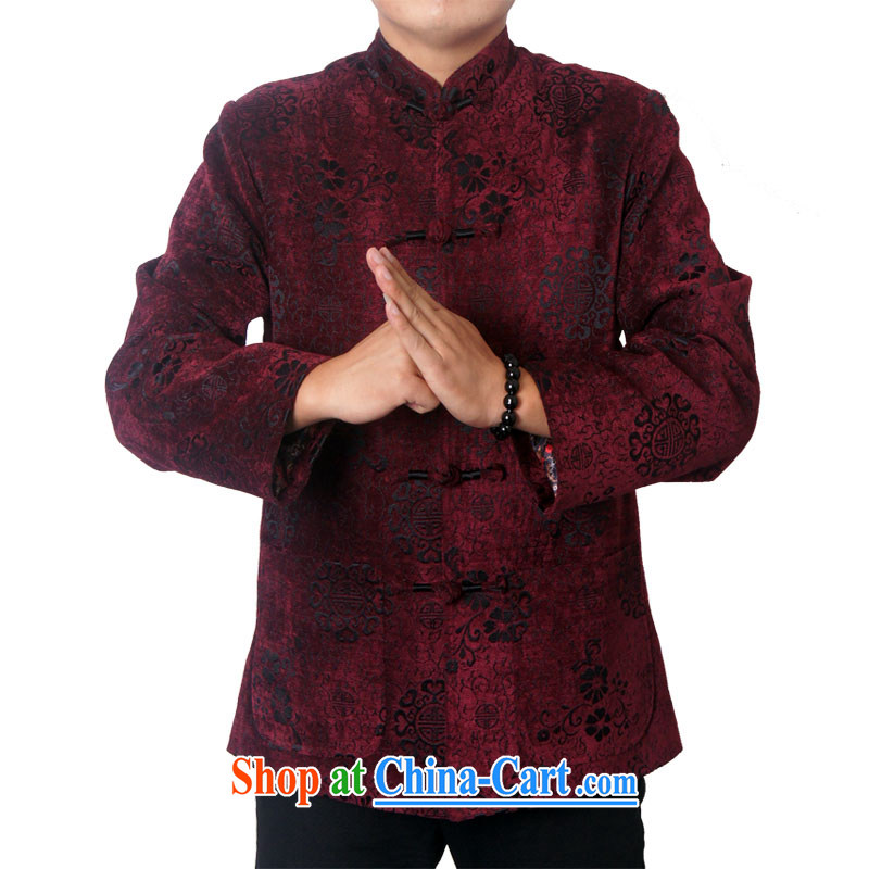 2014 Ying Shi's new men's long-sleeved Chinese men's T-shirt jacket older autumn and winter, blasting Chinese Tang on 9823 190 Brown, British, Mr Rafael Hui (sureyou), online shopping