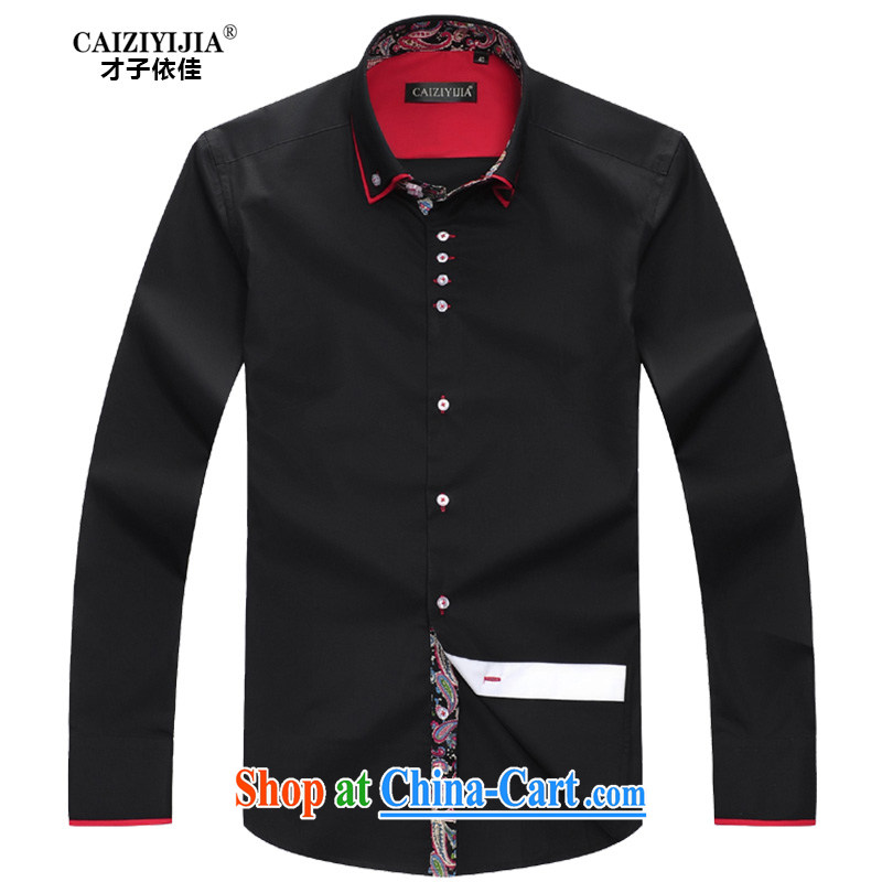 Gifted with autumn, China wind men's long-sleeved T-shirt pure cotton stylish Tang Service Snap collar shirt men's stamp Chinese shirt CZ 70,168 44, gifted with, and shopping on the Internet