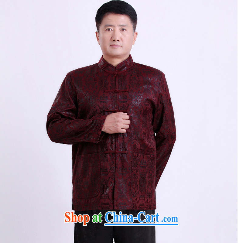 The Dili, Mr Rafael Hui, autumn and winter, new Chinese men and the older Chinese T-shirt Chinese men and replace the Life clothing Happy Birthday Gift 13,135 165 purple/cotton, in Dili, Mr Rafael Hui Kai, shopping on the Internet