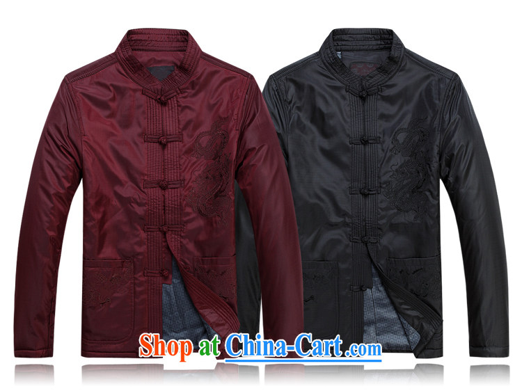 Yan Shu in older men's traditional dress autumn and winter clothing Tang jackets large, relaxed and comfortable father T-shirt ethnic wind leisure jacket embroidered dragon-buckle clothing black 4XL pictures, price, brand platters! Elections are good character, the national distribution, so why buy now enjoy more preferential! Health