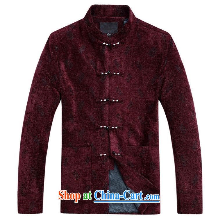 Her cabinet this new, older men's autumn and winter clothing Ethnic Wind Tang with T-shirt, for the charge-back father jacket leisure large, loose T-shirt traditional Chinese clothing red 4 XL pictures, price, brand platters! Elections are good character, the national distribution, so why buy now enjoy more preferential! Health