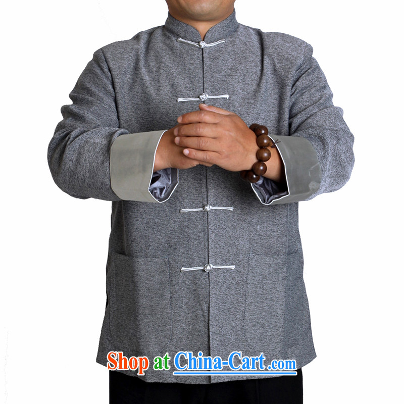 Adam's old 15 autumn and winter, older men the blended leisure tang on his father's pure color collar jacket T 0308 gray 185, Adam's elderly, shopping on the Internet