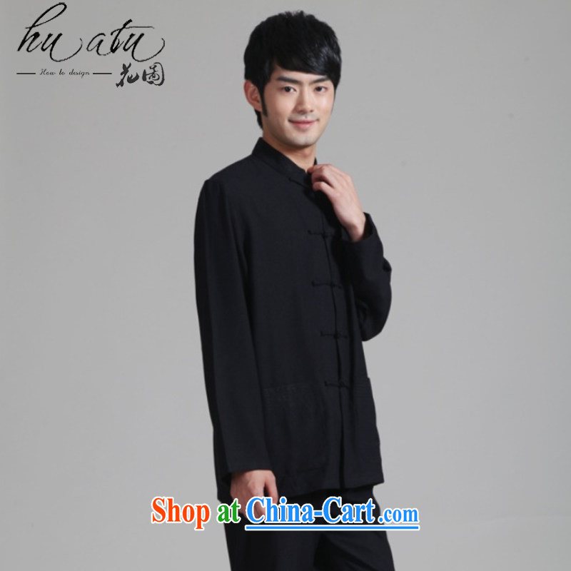 Spend the autumn and the new man, for the hard-pressed long-sleeved Kung Fu Tang on cotton the Tai Chi stage Service Package - 1 black 3 XL, figure, and shopping on the Internet
