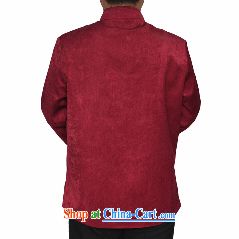 Adam's old 15 autumn and winter in red older birthday life clothing men and pure color embroidered Tang jackets Y 727 mauve 190, Adam's elderly, shopping on the Internet