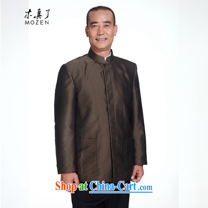 Wood is really the 2015 spring new men, new Chinese Chinese men and T-shirt jacket 80,514 09 coffee-colored XXXL