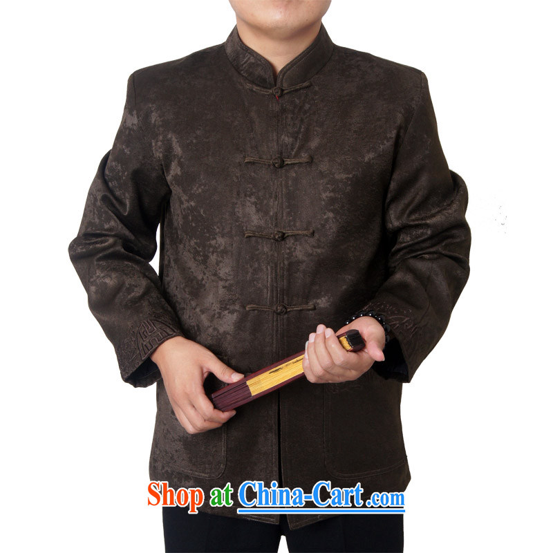 The British, Mr Rafael Hui, autumn and winter, new Chinese cotton clothing in upscale older men and Chinese loose thick long-sleeved Tang jackets men's 1451, brown 190, the British Mr Rafael Hui (sureyou), online shopping