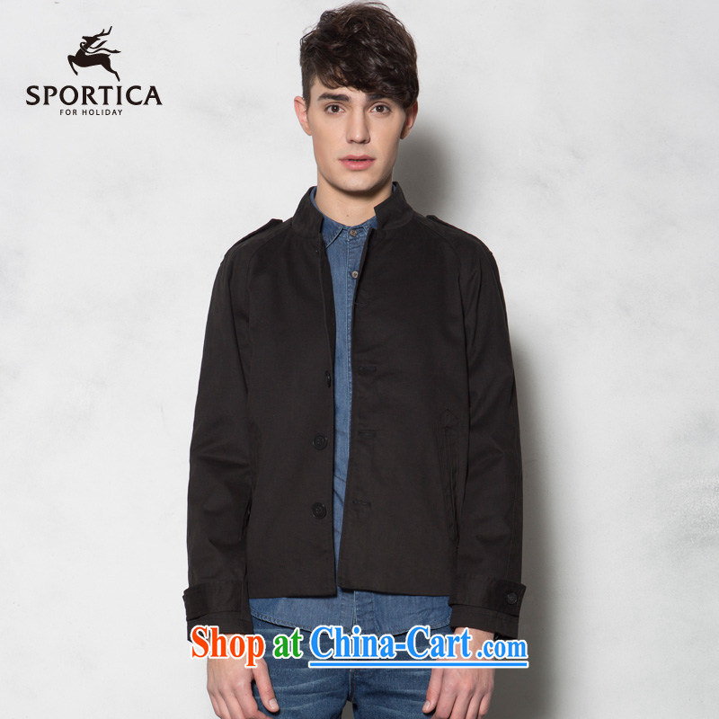 The Emperor card _SPORTICA_ thick high-density combed cotton double jacket men's jacket thin 272,721 black XL