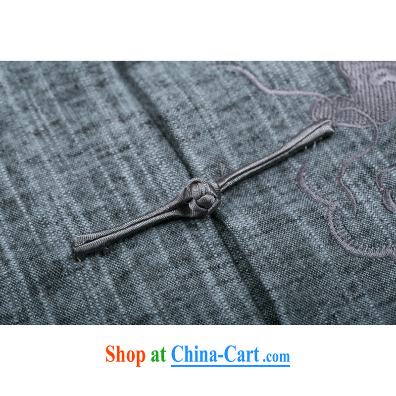 Fall/Winter new Chinese dragon embroidery Chinese long-sleeved jacket, old men cotton the Chinese jacket ethnic wind men embroidery long-sleeved Chinese F 711 gray XXXL/190, and mobile phone line (gesaxing), and, on-line shopping
