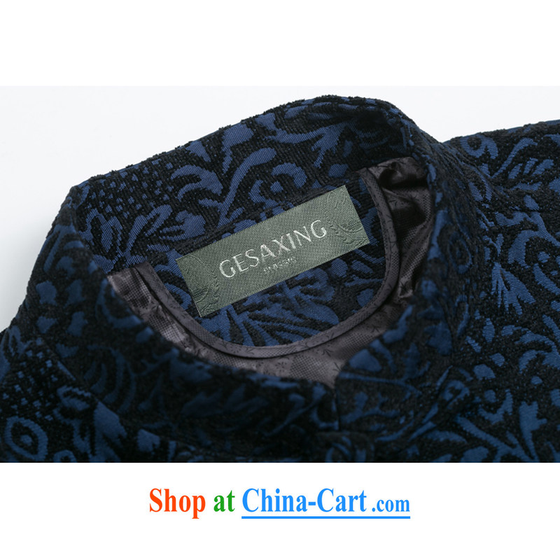 Fall/Winter new upscale jacquard long-sleeved Tang jackets National wind in older, leading the charge-back long-sleeved Tang jackets high quality jacquard snow Tang with his father with Royal Blue, Autumn XXXL/190, and mobile phone line (gesaxing), and, o