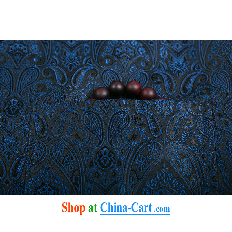 New fall/winter men, led the charge to spend long-sleeved T-shirt jacket upscale sophisticated older upscale jacquard Chinese Ethnic Wind Jacket relaxed and comfortable father blue XXXL/190, and mobile phone line (gesaxing), and, on-line shopping