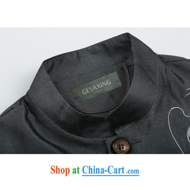 0733 F men cultivating long-sleeved Chinese men and Chinese improved Tang load fall on T-shirt Chinese 螭 Dragon national costumes gray XXXL/190, and mobile phone line (gesaxing), and on-line shopping