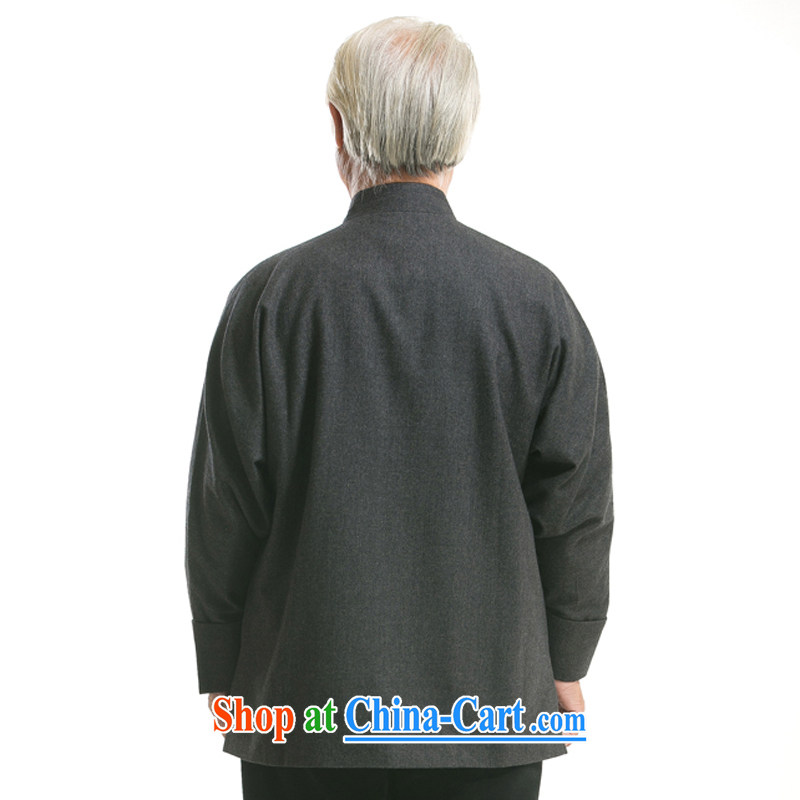 F In 0768 older men's long-sleeved tang on men and the shoulder-sleeve Tang with autumn and winter the gross volume is short sleeves with national costumes Dark Gray Autumn, XXXL/190, and mobile phone line (gesaxing), and, on-line shopping