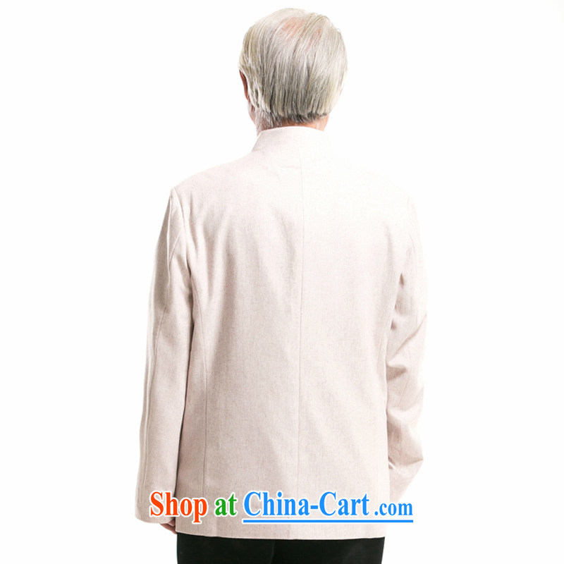 Men's long-sleeved fall/winter wool Tang jackets men Tang with autumn and winter jackets with older persons in autumn and winter wool Chinese, for long-sleeved jacket Chinese improved Han-beige XXXL/190, and mobile phone line (gesaxing), and, on-line shop