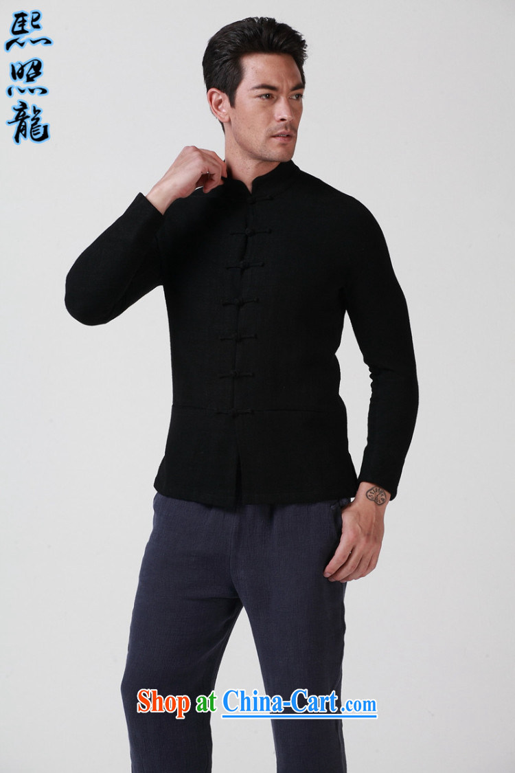 Hee-snapshot Dragon 2015 New Men's Chinese long-sleeved stone washed cotton Ma shirt and stylish cultivating new Chinese shirt dark blue XL pictures, price, brand platters! Elections are good character, the national distribution, so why buy now enjoy more preferential! Health