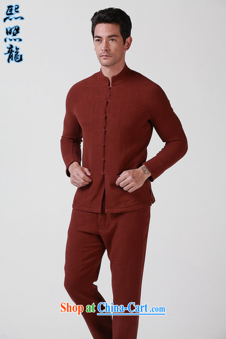 Hee-snapshot Dragon original Chinese men's men's cotton the shirt Long-Sleeve Shirt cultivating Chinese style Chinese T-shirt deep red XL pictures, price, brand platters! Elections are good character, the national distribution, so why buy now enjoy more preferential! Health