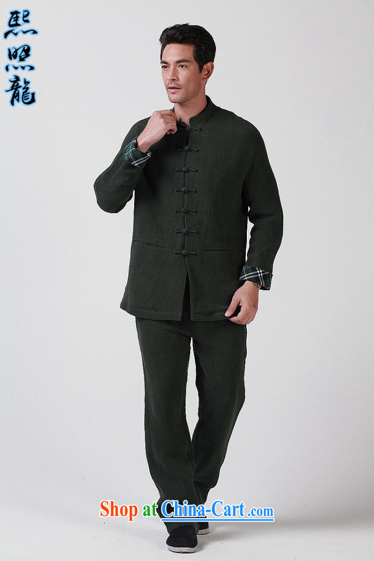 Hee-snapshot, original high-end double thick wrinkled linen men's casual pants Chinese Elasticated waist small, straight leg trousers green XL pictures, price, brand platters! Elections are good character, the national distribution, so why buy now enjoy more preferential! Health