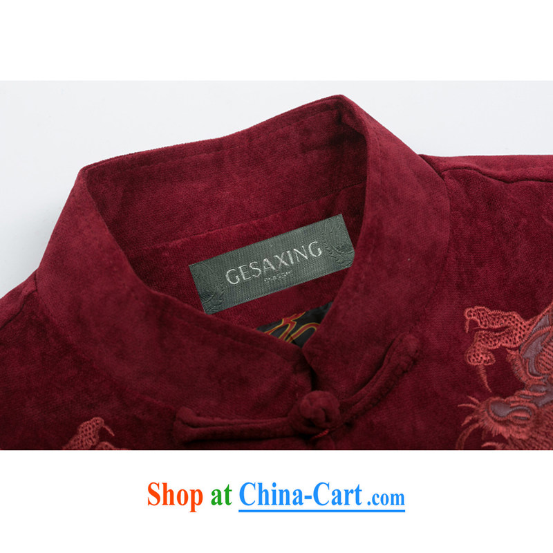 0983 F New Howard Young Hearts-tang on the older autumn and winter with short T-shirt men Tang red the life of red XXXL/190, and mobile phone line (gesaxing), and, on-line shopping