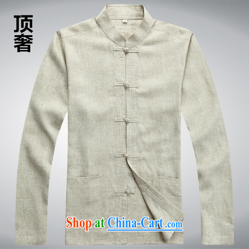 Top Luxury men's Tang is set long-sleeved men's package, the package of linen long-sleeved thin disk for national costume bed Warranty Package Chinese linen gray package XXXL/185, with the top luxury, online shopping