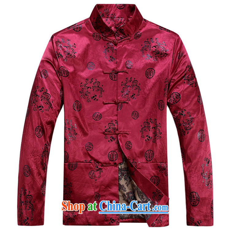 Princess Selina CHOW in China wind-buckle Tang fitted T-shirt men's autumn 2015 the Tang jackets T-shirt, older men's father is long-sleeved Chinese T-shirt men's red XXXL pictures, price, brand platters! Elections are good character, the national distribution, so why buy now enjoy more preferential! Health