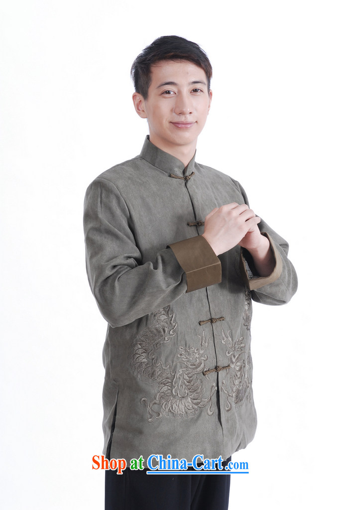Spend the autumn and winter, the male Tang is a leading Chinese improved long-sleeved smock chicken skin lint-free national Tang jacket coat 46 green XL pictures, price, brand platters! Elections are good character, the national distribution, so why buy now enjoy more preferential! Health