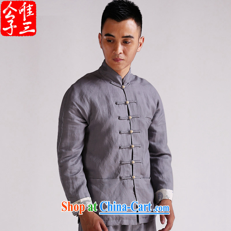 Only 3 Chinese wind Banyan retreat Chinese men and linen Chinese jacket men's leisure Nepal meditation national costumes and army green movement (XXL), only 3, on-line shopping
