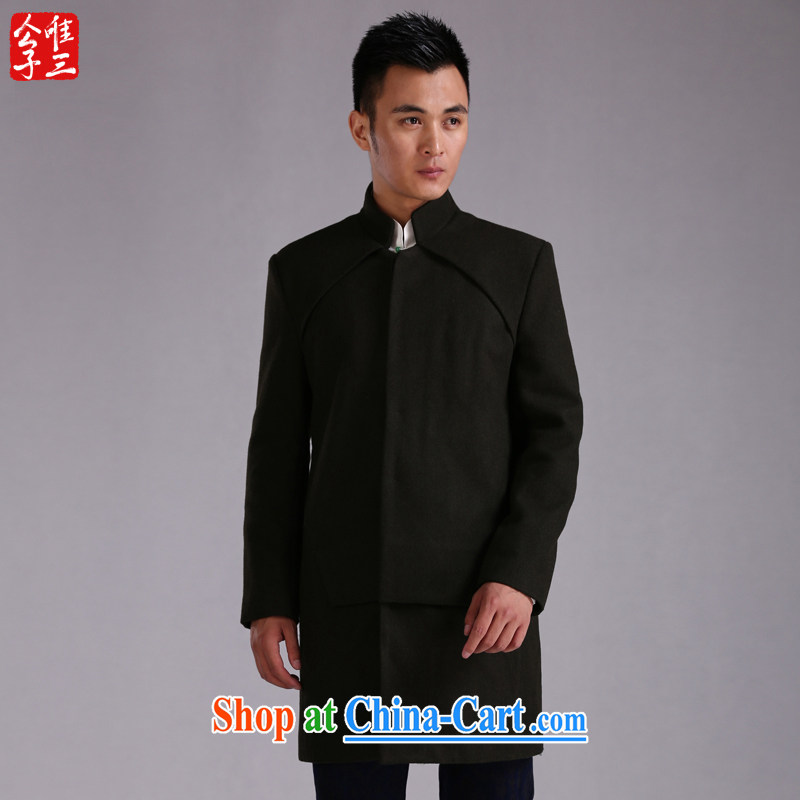 Only 3 Chinese wind no wind jacket, collar wool coat is the improved Chinese Chinese jacket men's National Autumn Black Movement (XXL), only 3, online shopping