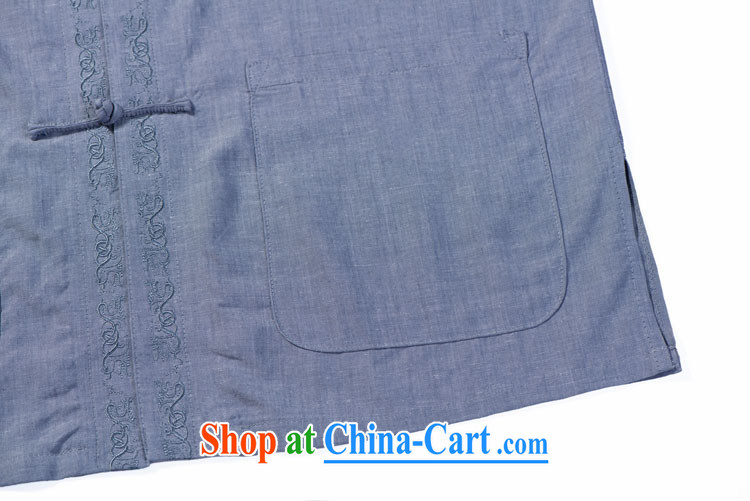 Fairview Park Man Tang replace summer short sleeve pure cotton the Tang in older Chinese manual tray snap embroidery light gray 190 / 108 (XXXXL) pictures, price, brand platters! Elections are good character, the national distribution, so why buy now enjoy more preferential! Health