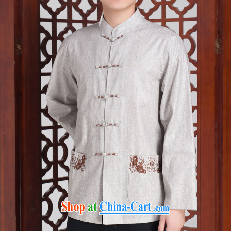 The Jinhua older Chinese Chinese men long-sleeved fall short with the solid T-Shirt Fit cotton linen dark gray 180/96 (XXXL) pictures, price, brand platters! Elections are good character, the national distribution, so why buy now enjoy more preferential! Health