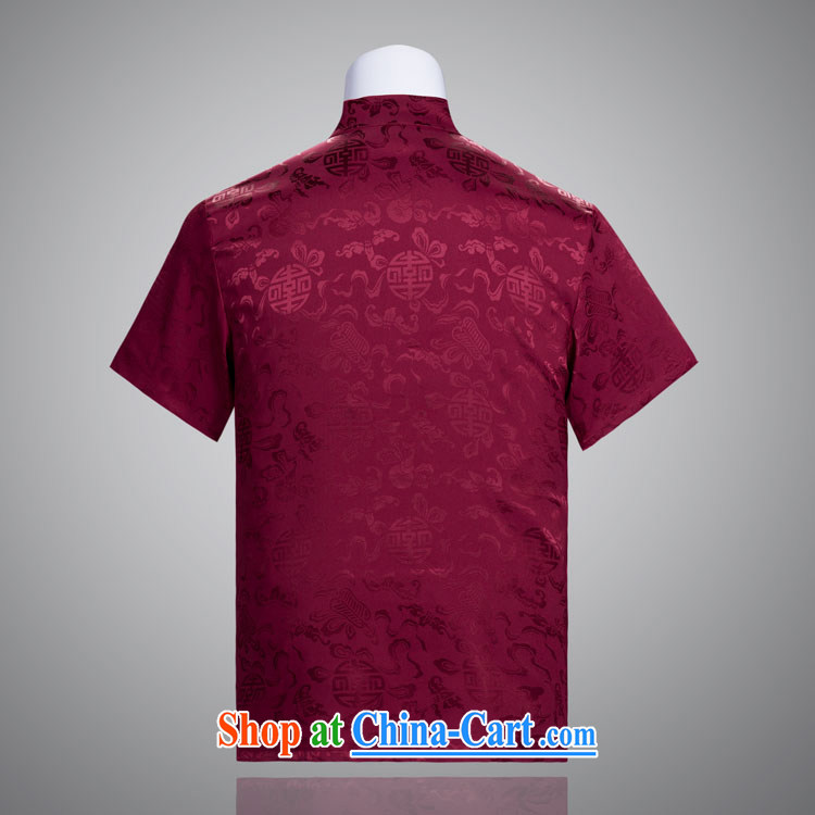 Sang-hee-man Chinese summer short-sleeved, older Chinese Chinese clothing silk Chinese Father's Day Gift red 185/104 A (XXXXL) pictures, price, brand platters! Elections are good character, the national distribution, so why buy now enjoy more preferential! Health